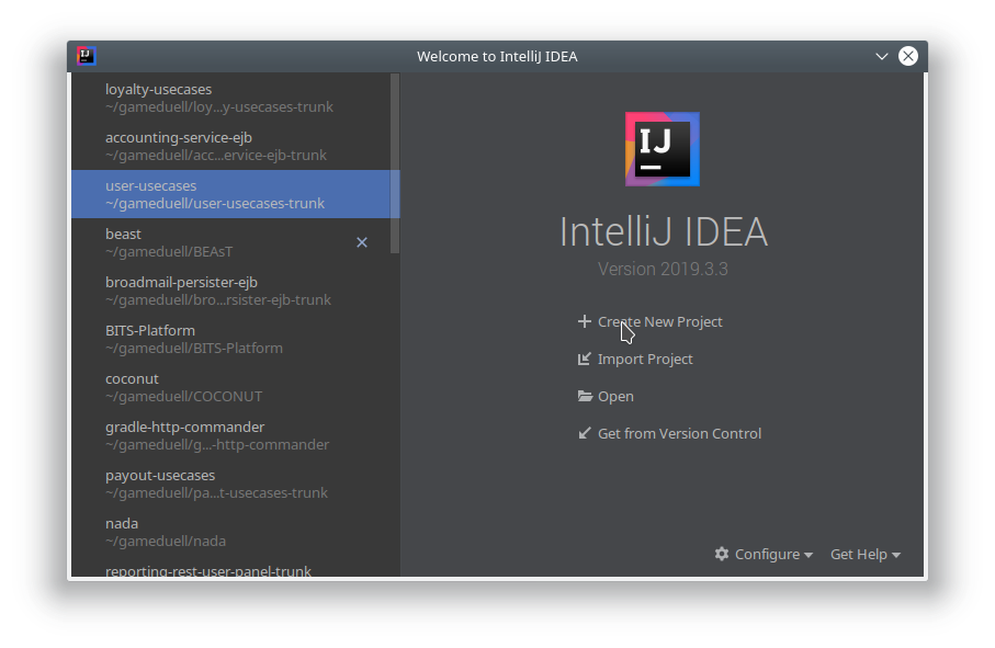 intellij start